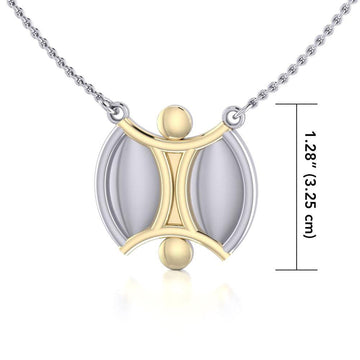 We Are All One Silver and Gold Necklace MNC158 - Jewelry